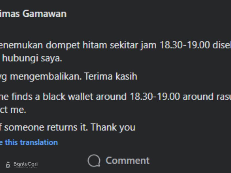 Kehilangan Dompet Hitam Di Sekitar Rasuna Said – Ada Imbalan thumbnail 2